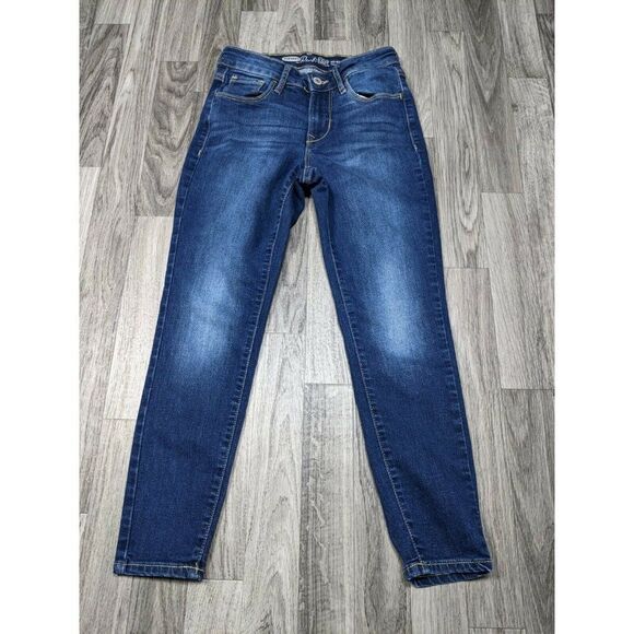 Old Navy Womens Blue The Rockstar Mid Rise Slim Fit Cropped Jeans Size 0 Regular - Picture 1 of 11